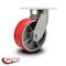 Service Caster 8 Inch Extra Heavy Duty Red Poly on Cast Iron Wheel Swivel Top Plate Caster SCC-KP92S830-PUR-RS - alternate 3